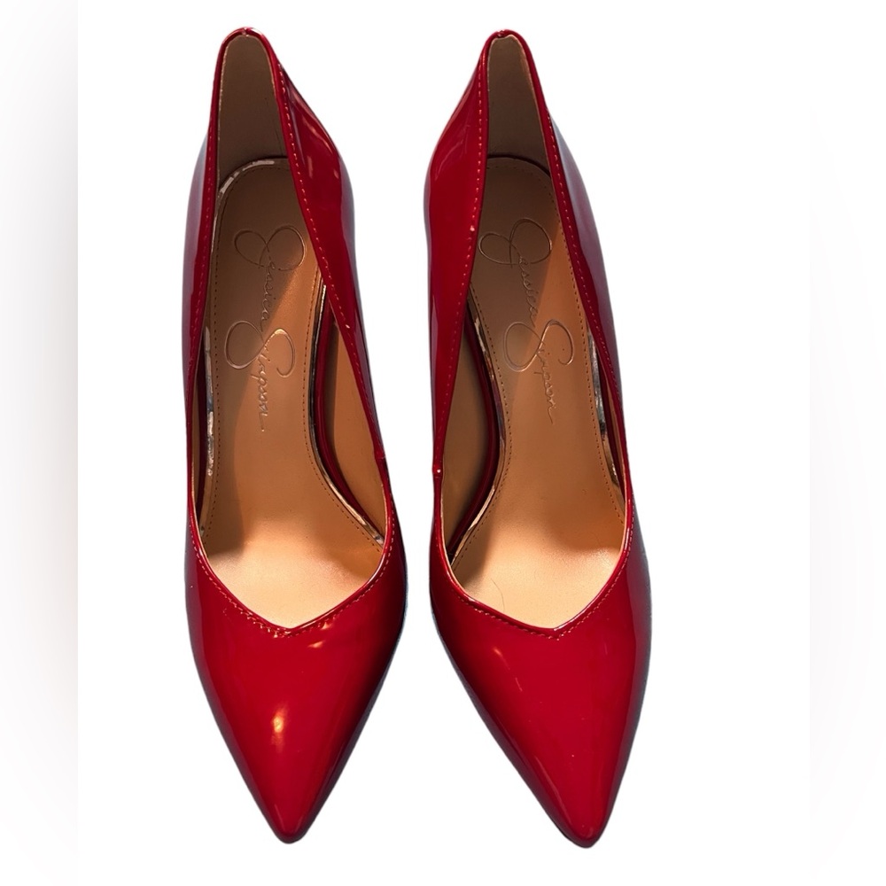 Jessica Simpson red pointed heels size 7 like new condition